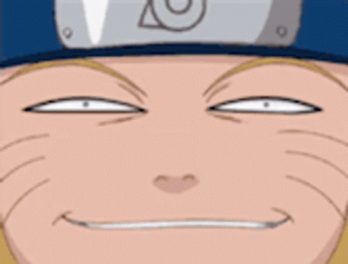 Close-Up Cartoon Character Yellow Face Red Eyes Blue Background