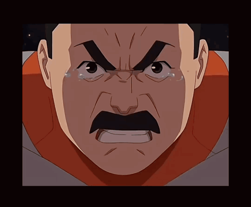 Close Up Cartoon Face With Mustache GIF