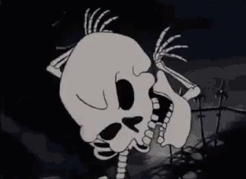 Close Up Cartoon Skull With Mouth Open