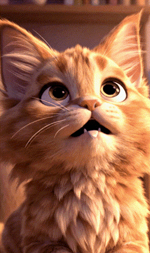 Close Up Cat Looking Up At Camera GIF