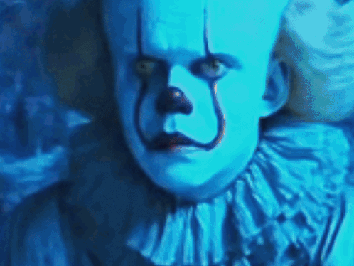 Close Up Clown With Blue Face