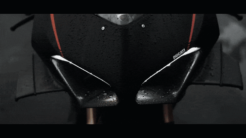 Close Up Ducati Motorcycle Rain Drops