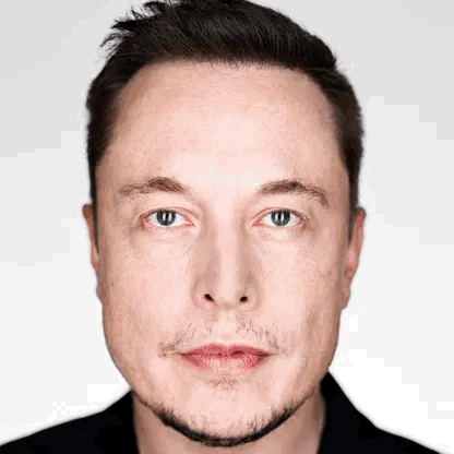 Close Up Elon Musk Beard Black Shirt