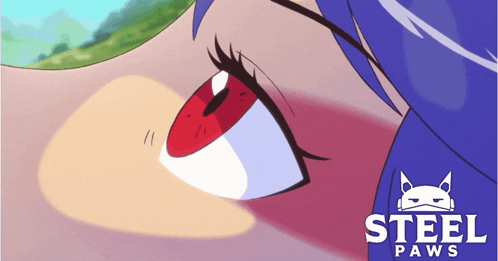 Close Up Eye With Text Steel Paws