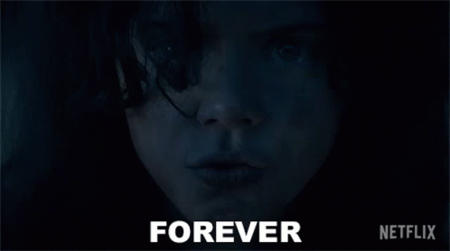 Close Up Face in Dark Saying Forever