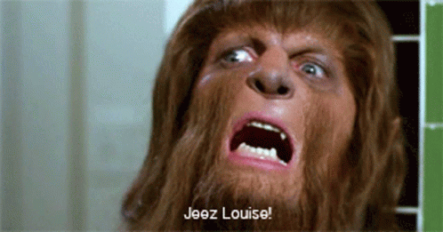 Close Up Face Saying Jeez Louise GIF