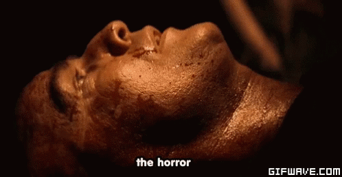 Close Up Face Saying The Horror