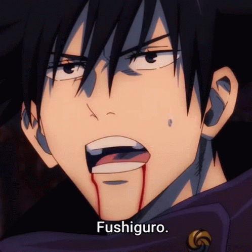 Close Up Face With Fushiguro Below GIF