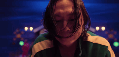 Close Up Face With Long Hair GIF