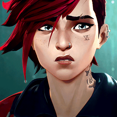Close-Up Face With Roman Numeral VI Tattoo