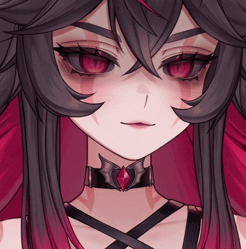 Close Up Girl Face With Red Eyes