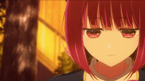 Close-Up Girl With Red Hair and Red Eyes