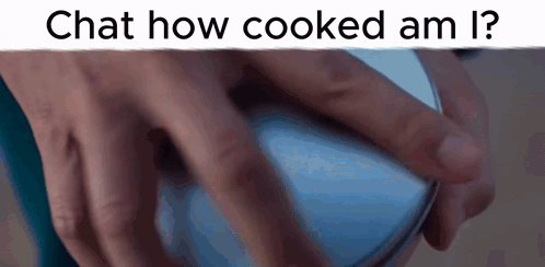Close Up Hand Saying How Cooked Am I