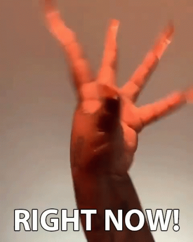 Close Up Hand Saying Right Now GIF