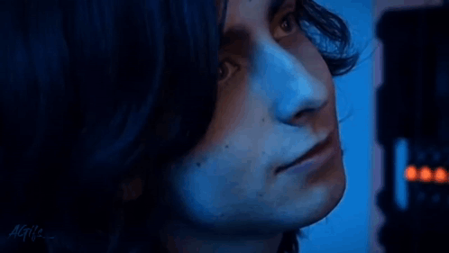 Close Up Man Face Blue Background