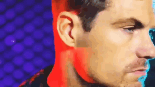 Close Up Man Face Colorful Background GIF