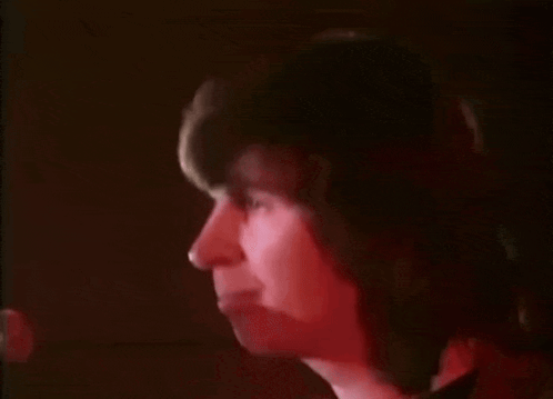 Close Up Man Face Dark Room Red Lights