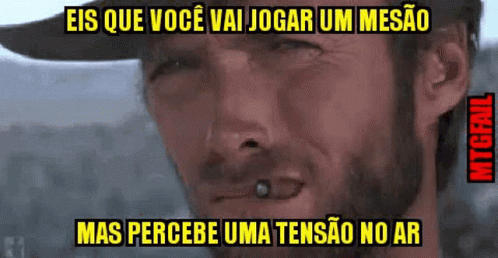 Close Up Man Face Eis Que Voce Vai Jogar Um Mesao