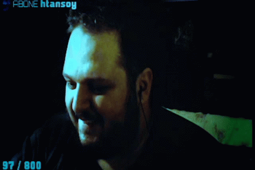 Close Up Man Face in Dark Room