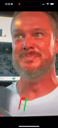 Close Up Man Face on Phone Screen