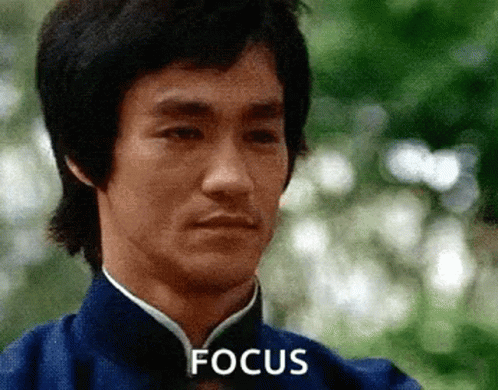 Close Up Man Face Saying Focus