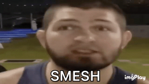 Close Up Man Face Saying Smesh GIF