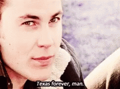Close Up Man Face Saying Texas Forever