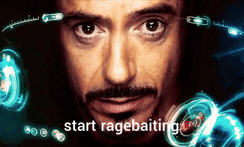 Close-Up Man Face Start Ragebaiting