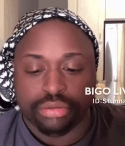 Close Up Man Face With Bigo Live