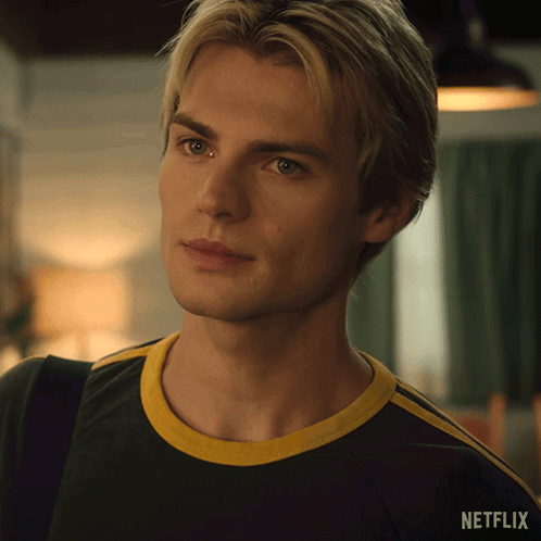 Close Up Man Face With Netflix