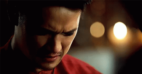 Close Up Man Face With Tear in Dark Room