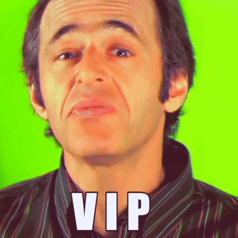 Close Up Man Face With Vip White Letters