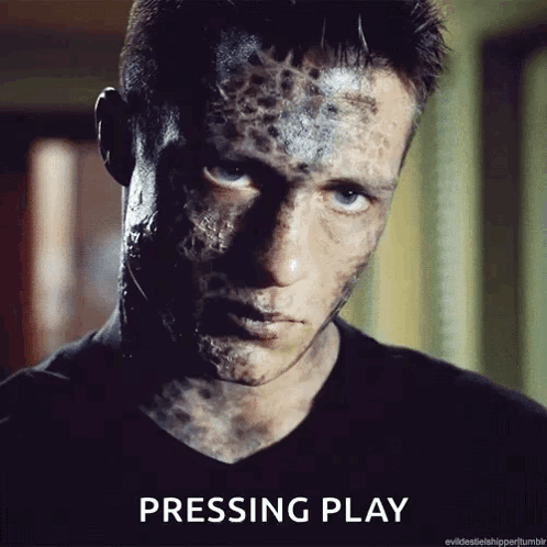 Close Up Man Pressing Play