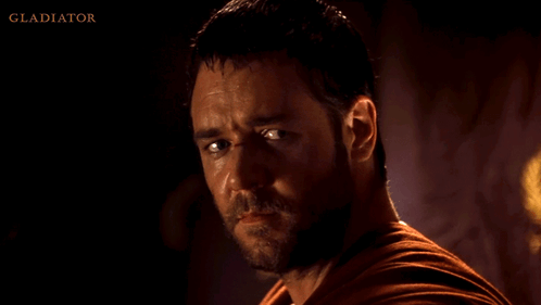 Close Up Man's Face Gladiator GIF