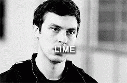 Close Up Man's Face Saying Lime