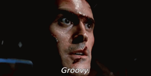 Close Up Man's Face With Blood Groovy