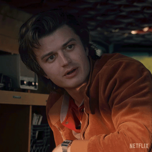 Close Up Man's Face with Netflix Logo