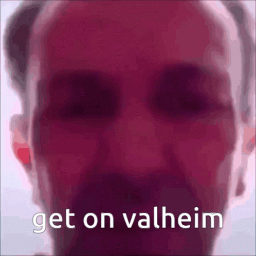 Close Up Man Saying Get On Valheim GIF