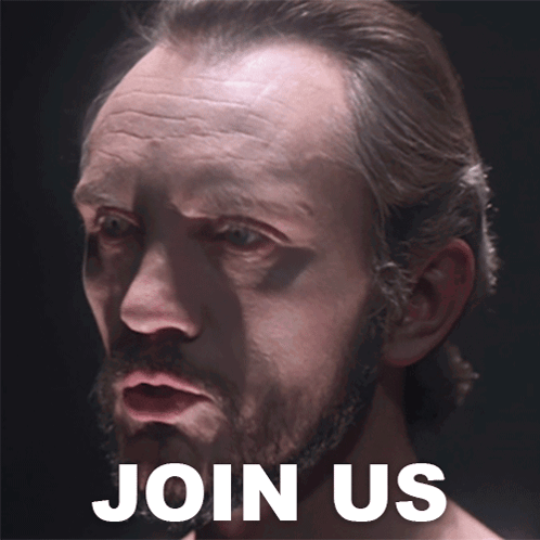 Close Up Man Saying Join Us