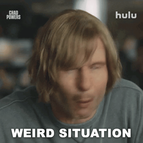 Close Up Man Saying Weird Situation