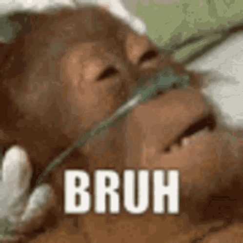 Close Up Monkey in Oxygen Mask Bruh
