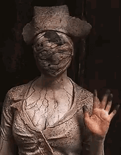 Close Up Nurse Statue Waving