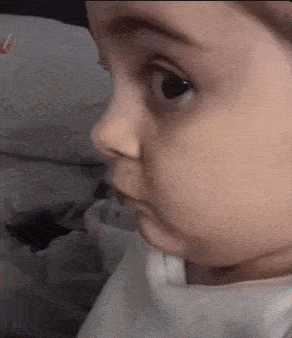 Close Up of Baby Face Looking