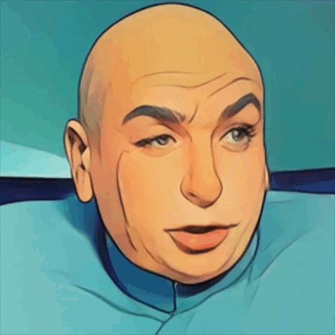 Close Up of Bald Man's Face