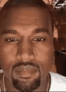 Close Up of Bearded Man in White Shirt