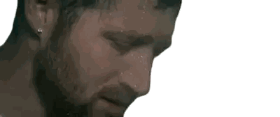 Close Up of Bearded Man Sweating