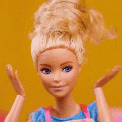 Close Up Of Blonde Barbie Doll GIF