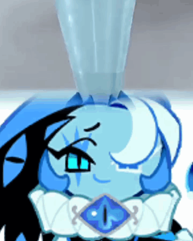 Close Up of Blue and White Cartoon Character