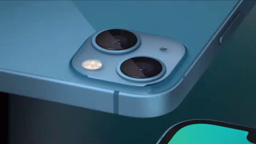 Close-Up Of Blue IPhone Back GIF