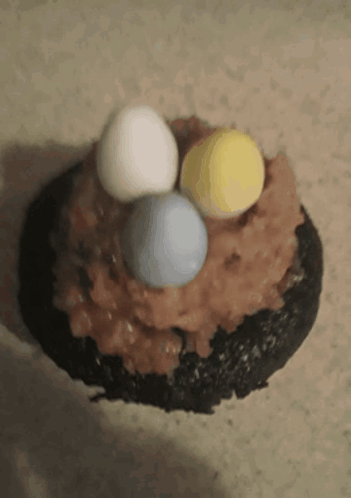 Close Up of Cake With Eggs